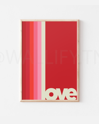 Tableau artistique numérique - Décoration murale moderne, impression d'amour, affiche tendance, affiche de la Saint-Valentin, art mural girly, art tendance, impression murale romantique coeur, audacieux