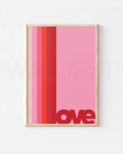 Tableau artistique numérique - Décoration murale moderne, impression d'amour, affiche tendance, affiche de la Saint-Valentin, art mural girly, art tendance, impression murale romantique coeur, audacieux