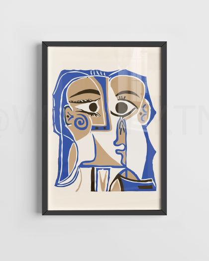 PIC-A131 - Tableau Picasso Tunisie / Art cubisme Tunisie / Reproduction œuvre Picasso / Peinture moderne Picasso / Impression Picasso / Décoration murale artistique.