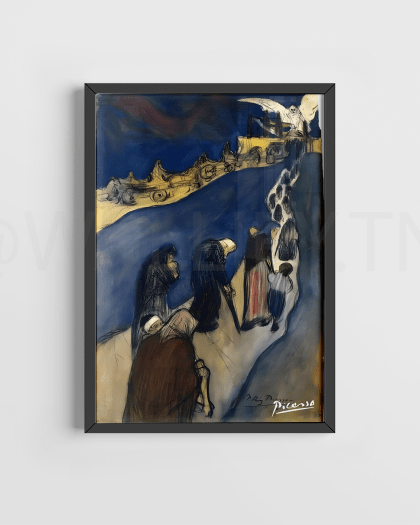 PIC-A231 - Tableau Picasso Tunisie / Art cubisme Tunisie / Reproduction œuvre Picasso / Peinture moderne Picasso / Impression Picasso / Décoration murale artistique.