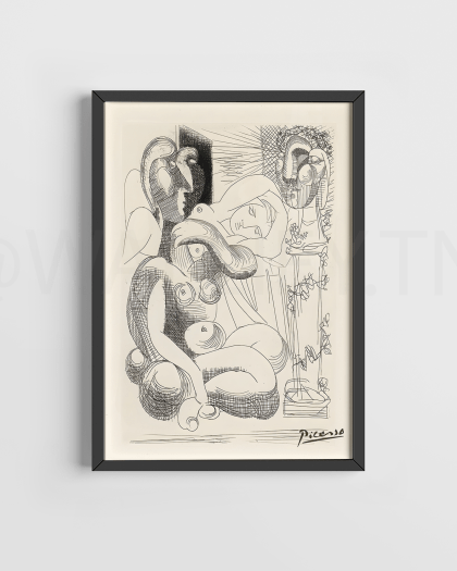 PIC-A233 - Tableau Picasso Tunisie / Art cubisme Tunisie / Reproduction œuvre Picasso / Peinture moderne Picasso / Impression Picasso / Décoration murale artistique.